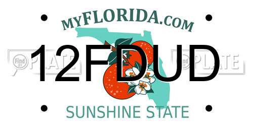 12FDUD Florida License Plate