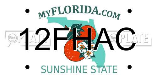 12FHAC Florida License Plate