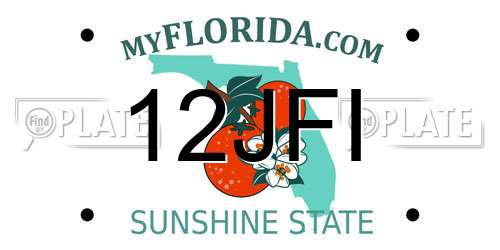 12JFI Florida License Plate