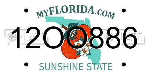 12OO886 Florida License Plate