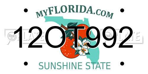 12OT992 Florida License Plate