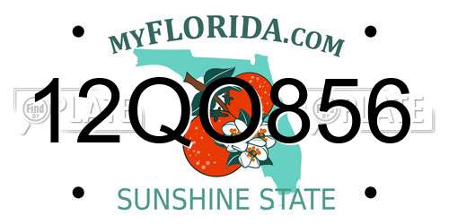 12QO856 Florida License Plate