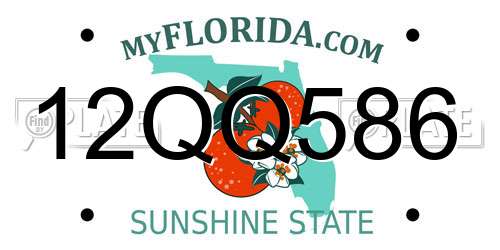 12QQ586 Florida License Plate