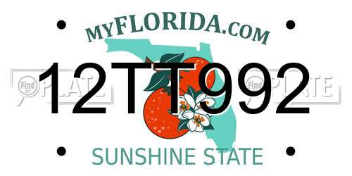 12TT992 Florida License Plate