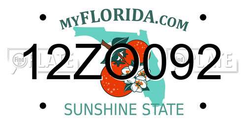 12ZO092 Florida License Plate