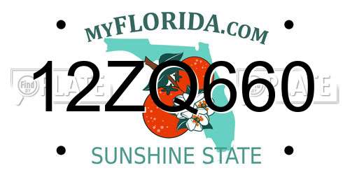 12ZQ660 Florida License Plate