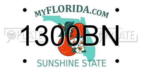 1300BN Florida License Plate