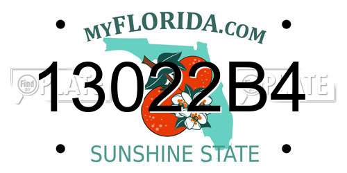 13022B4 Florida License Plate