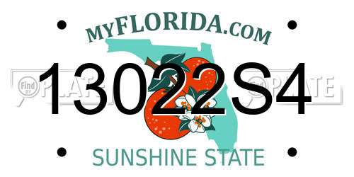 13022S4 Florida License Plate
