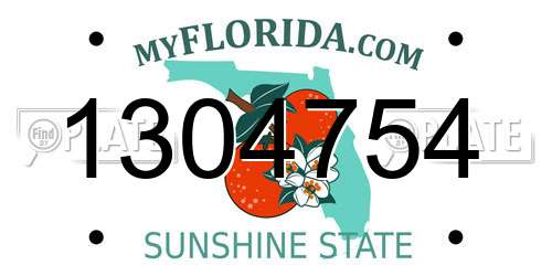 1304754 Florida License Plate