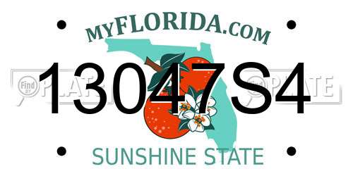 13047S4 Florida License Plate