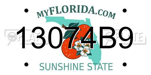 13074B9 Florida License Plate