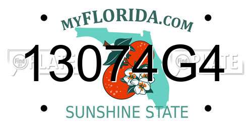 13074G4 Florida License Plate