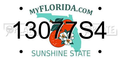 13077S4 Florida License Plate