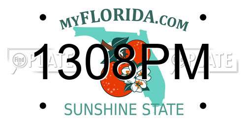 1308PM Florida License Plate