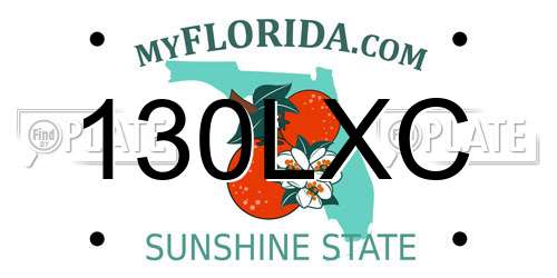 130LXC Florida License Plate