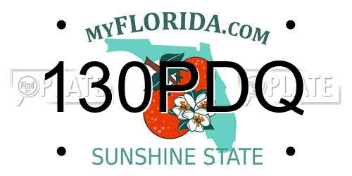 130PDQ Florida License Plate