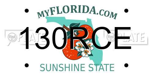 130RCE Florida License Plate