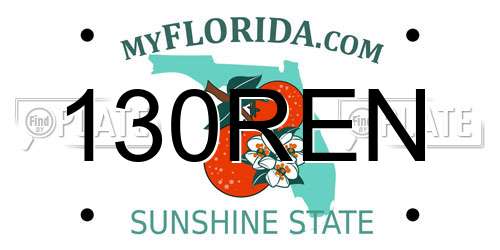 130REN Florida License Plate