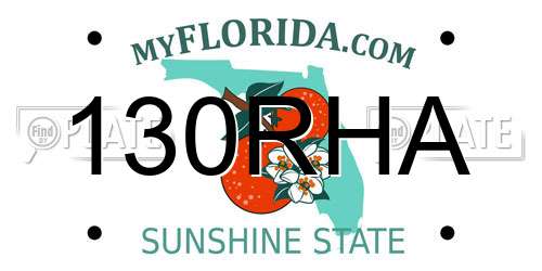130RHA Florida License Plate