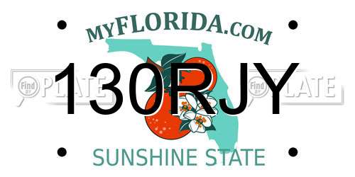 130RJY Florida License Plate