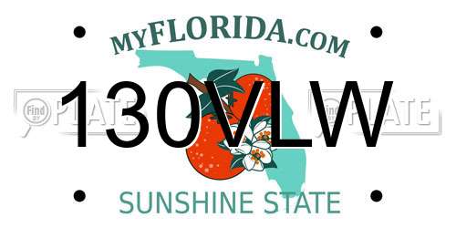 130VLW Florida License Plate