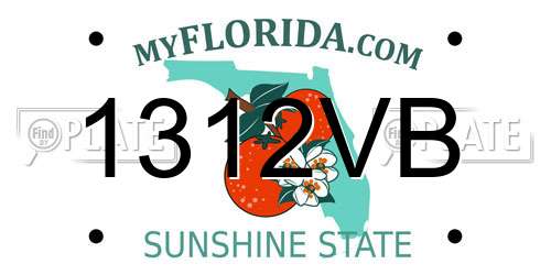1312VB Florida License Plate