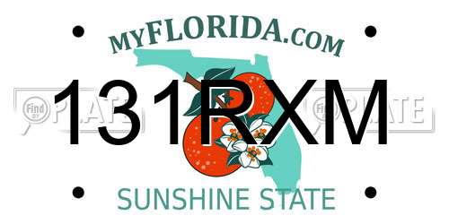 131RXM Florida License Plate