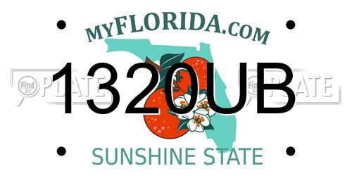 1320UB Florida License Plate