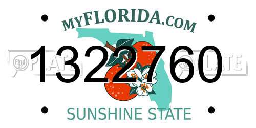 1322760 Florida License Plate