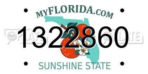 1322860 Florida License Plate