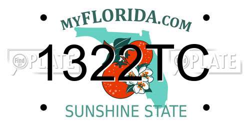1322TC Florida License Plate