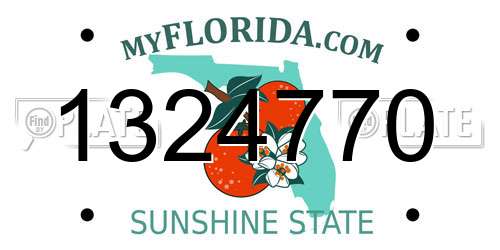 1324770 Florida License Plate
