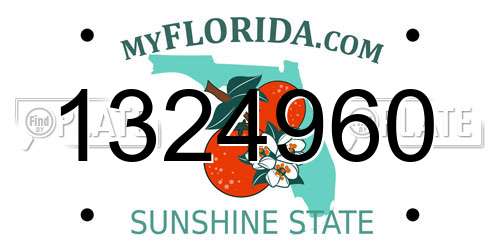 1324960 Florida License Plate