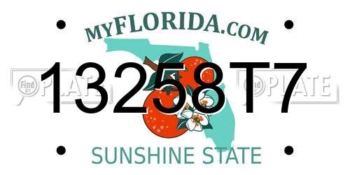 13258T7 Florida License Plate