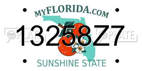 13258Z7 Florida License Plate