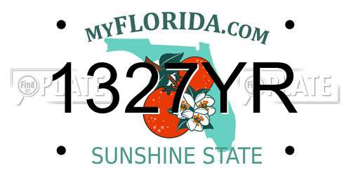 1327YR Florida License Plate