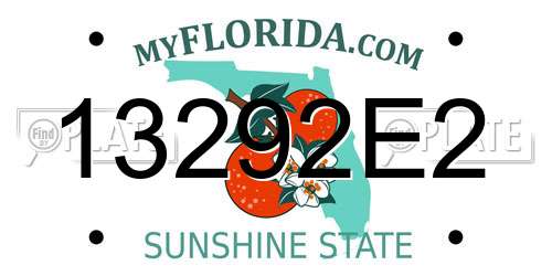 13292E2 Florida License Plate