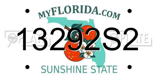 13292S2 Florida License Plate