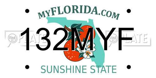 132MYF Florida License Plate