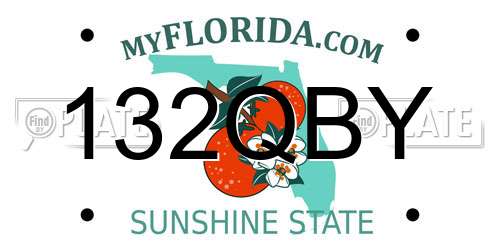 132QBY Florida License Plate