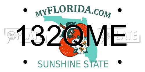 132QME Florida License Plate