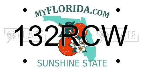 132RCW Florida License Plate