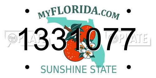 1331077 Florida License Plate