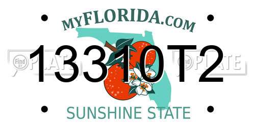 13310T2 Florida License Plate