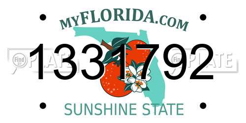 1331792 Florida License Plate