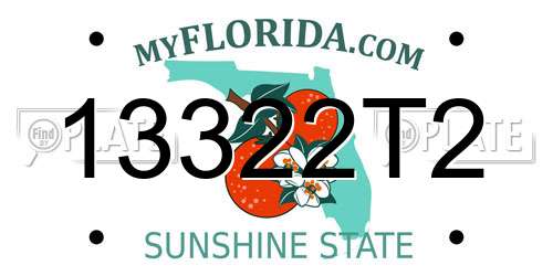 13322T2 Florida License Plate