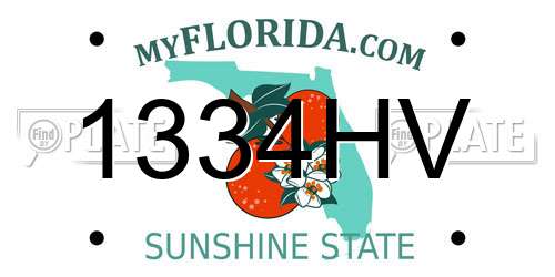 1334HV Florida License Plate
