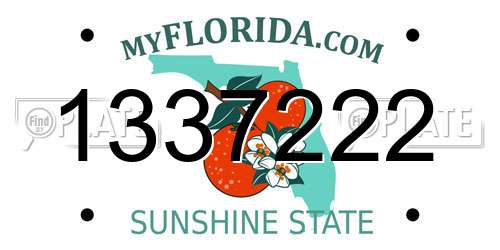 1337222 Florida License Plate