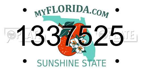 1337525 Florida License Plate